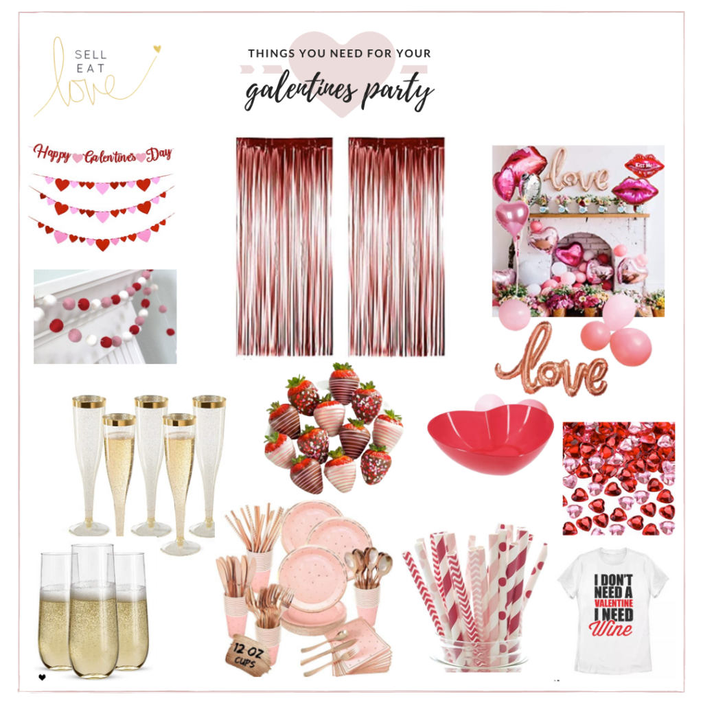 Valentine's Inspired Looks,  Gifts, Decor Ideas. Galentine's Party Decor
