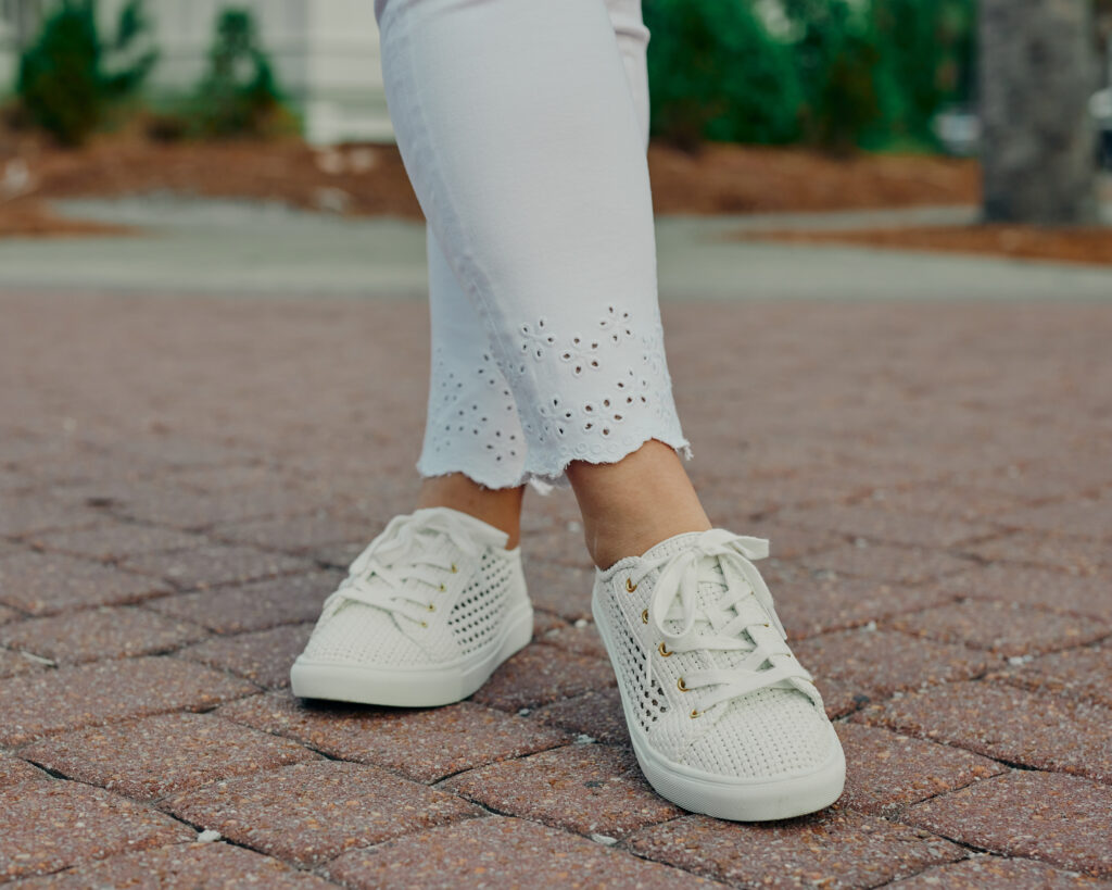 White Leather Woven Sneakers. SellEatlove.com