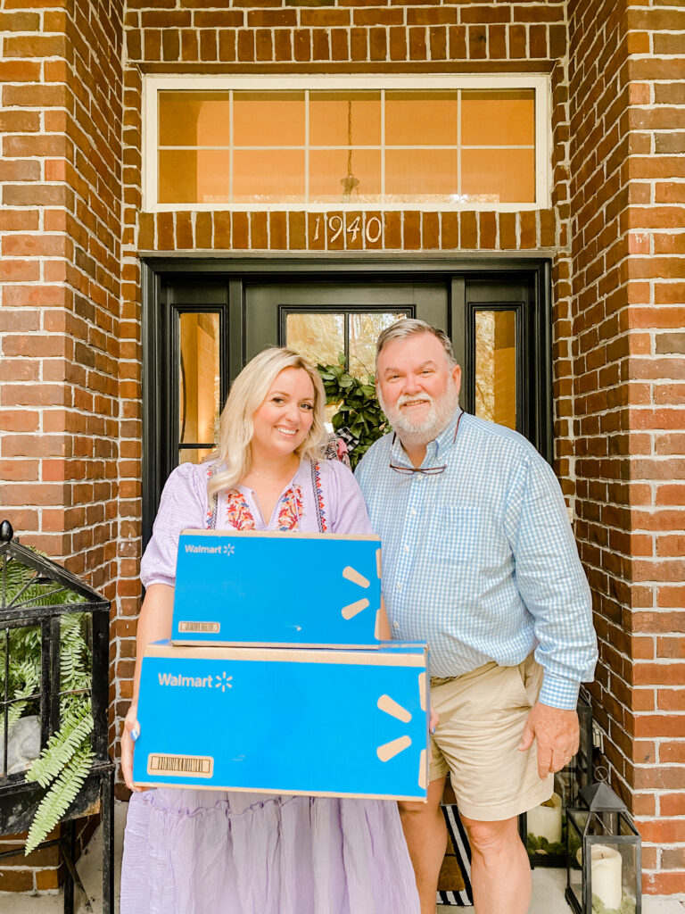 Walmart+ Membership - man holding boxes from Walmart+ for Fathers Day