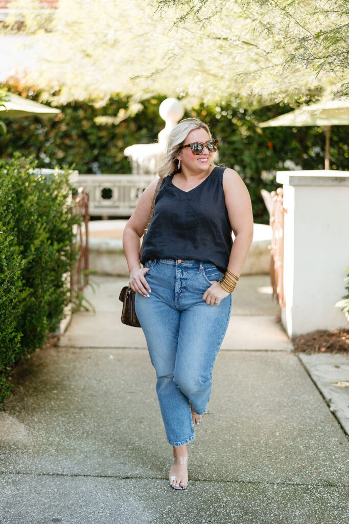 Summer Outfit Ideas  - Denim Jeans with Black Tank